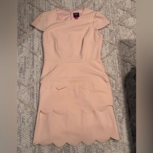 Vince Camuto Blush Pink Scalloped Sheath Dress